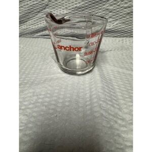 Anchor Hocking Glass Measuring Cup 8oz 1 Cup 1/2 Pint Red Lettering